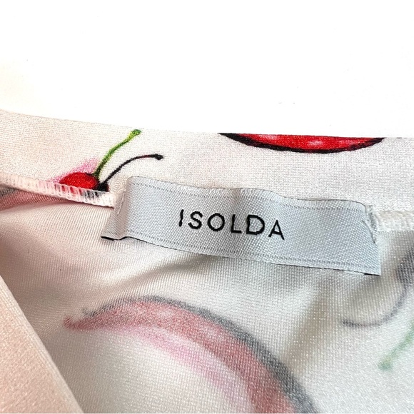 ISOLDA Chili Pepper Long Sleeve Stretch Cropped Top Size Large - Picture 6 of 11